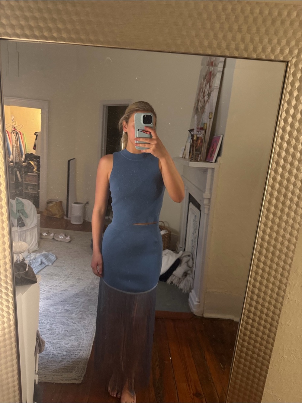 Blue knit set